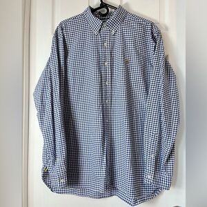 Ralph Lauren Classic Fit blue checkered Gingham Oxford Shirt size XXL